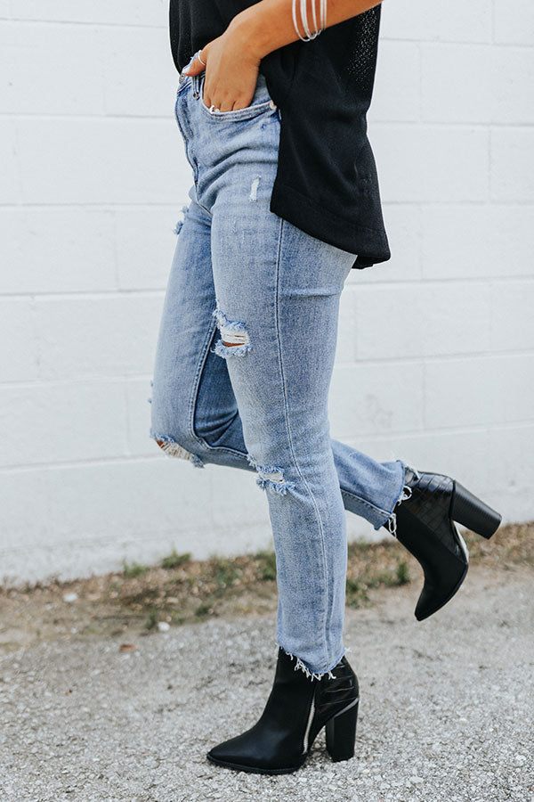 Risen The Seera High Waist Distressed Jean in Light Wash Image - 5