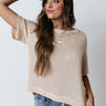 Sunset Hours Knit Shift Tee In Light Beige Image - 1
