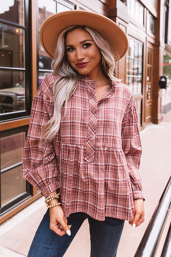 Apple Crisp Plaid Top Image - 3