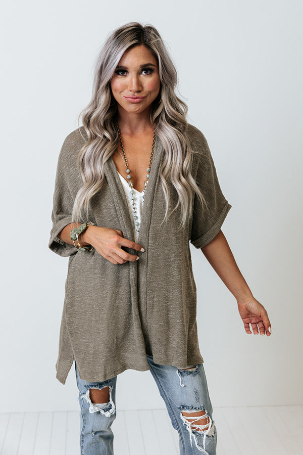 Major Milestone Knit Cardigan In Martini Olive • Impressions Online