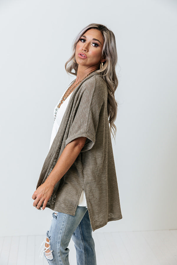 Major Milestone Knit Cardigan In Martini Olive Image - 5