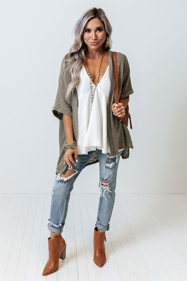 Major Milestone Knit Cardigan In Martini Olive Image - 2