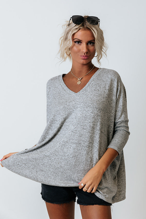 Morning Glow Shift Top in Grey