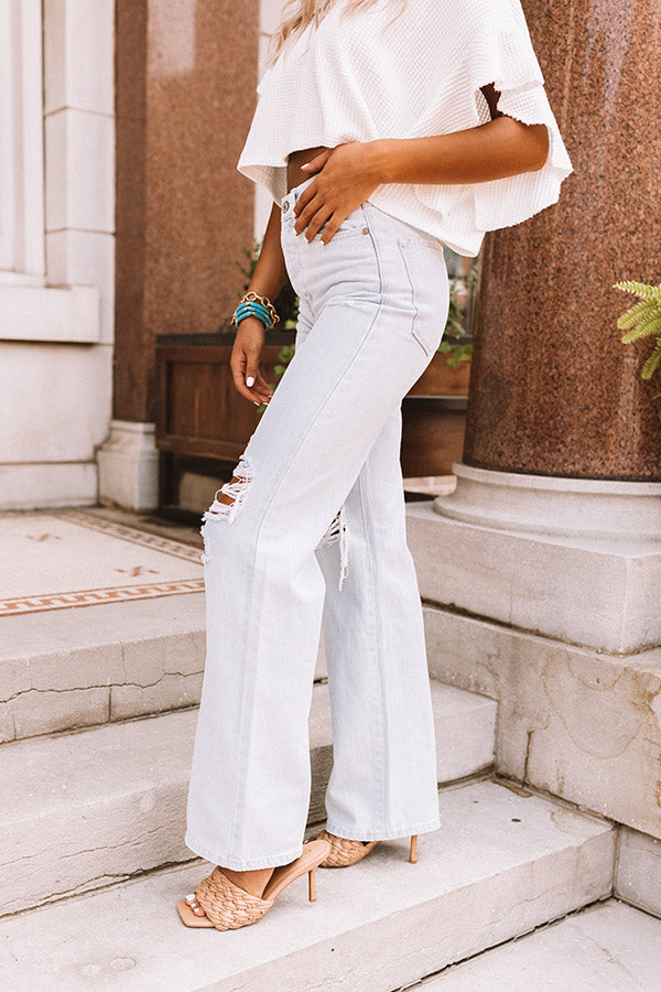 KanCan The Westman High Waist Distressed Flare in Light Wash Image - 5