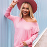 Merlot Sips Shift Sweater in Pink Image - 1