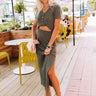Cider Sweetness Knit Skirt In Army Green Image - 1