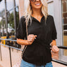 Imported Bubbly Satin Top In Black Image - 1