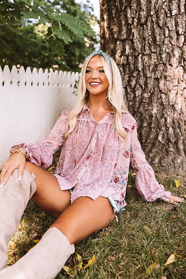 Sweetheart In The City Chiffon Top in Blush Image - 1