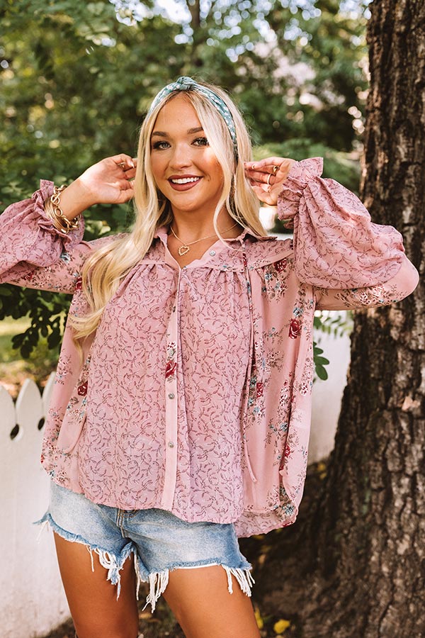Sweetheart In The City Chiffon Top in Blush Image - 2