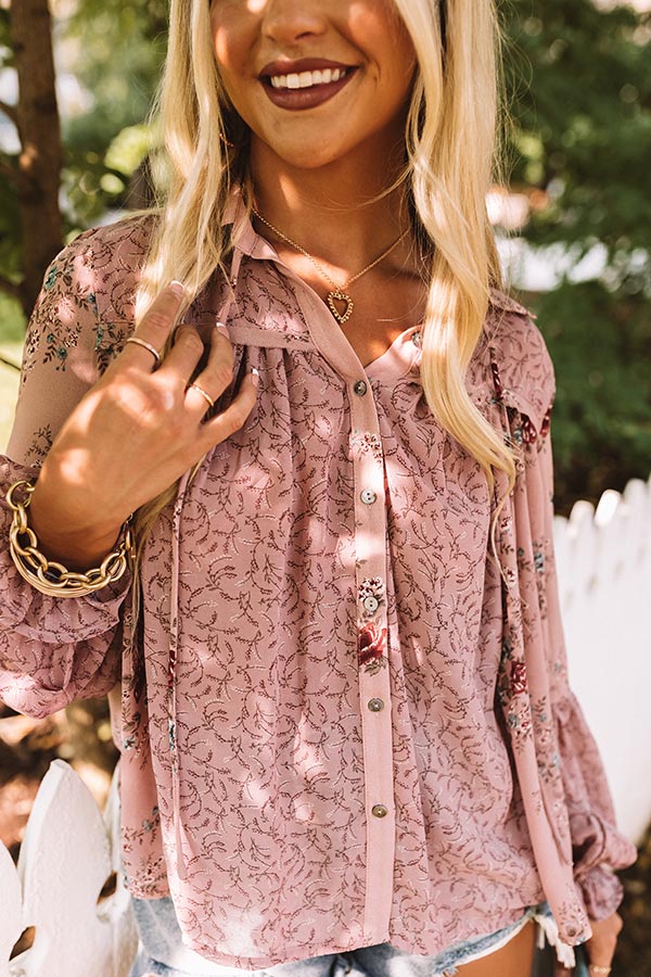 Sweetheart In The City Chiffon Top in Blush Image - 5