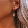 Odette Sunburst Charm Drop Hoop Earrings Image - 1