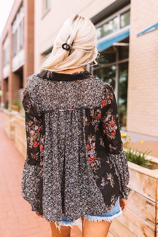 Sweetheart In The City Chiffon Top in Black Image - 5