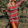 Serving Up Spice Plaid Dress Image - 1