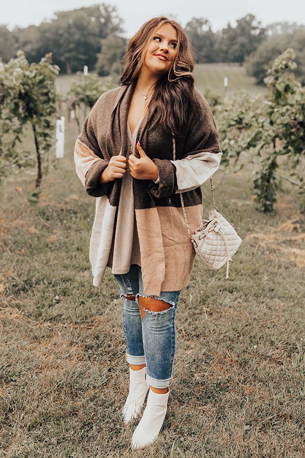 Sundown Chill Cardigan In Espresso   Curves Image - 1