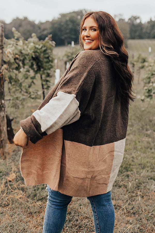 Sundown Chill Cardigan In Espresso   Curves Image - 4