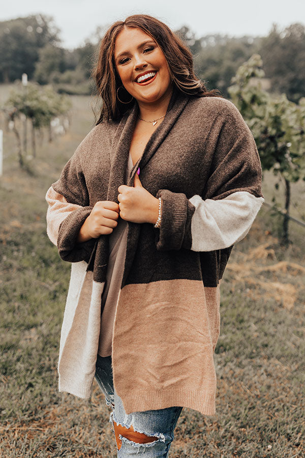Sundown Chill Cardigan In Espresso   Curves Image - 3