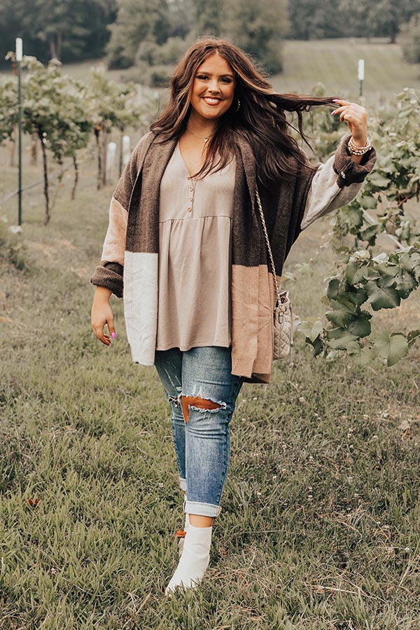 Sundown Chill Cardigan In Espresso   Curves Image - 5