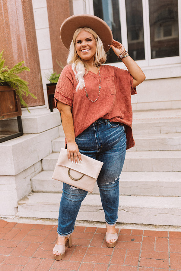 Free To Roam Shift Top in Aurora Red Curves Image - 1