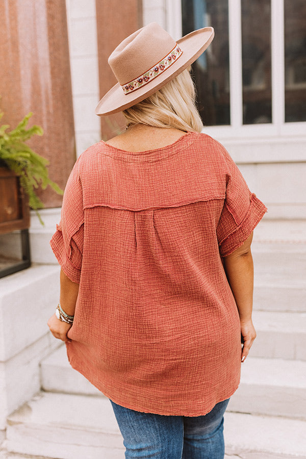 Free To Roam Shift Top in Aurora Red Curves Image - 4