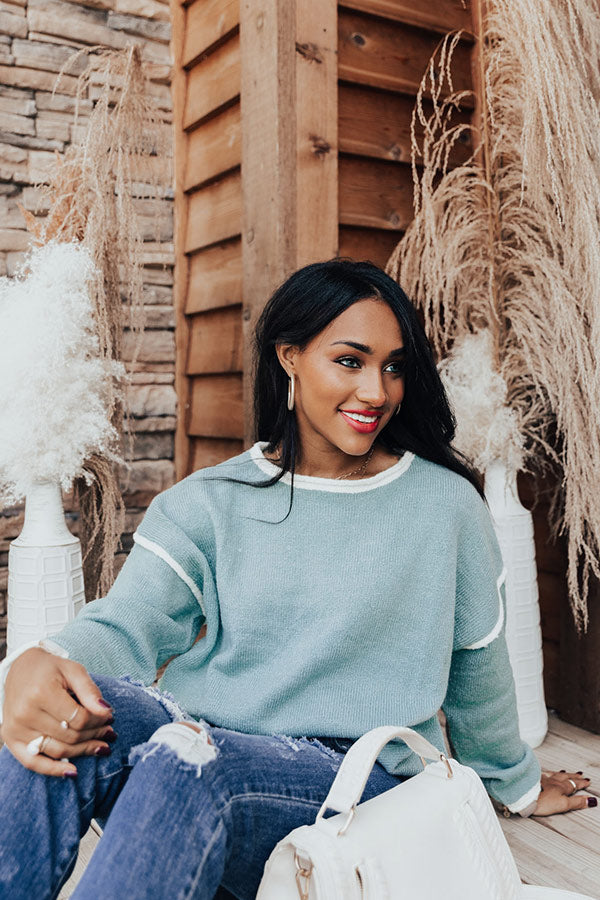 Upstate Weather Sweater In Aqua Image - 4