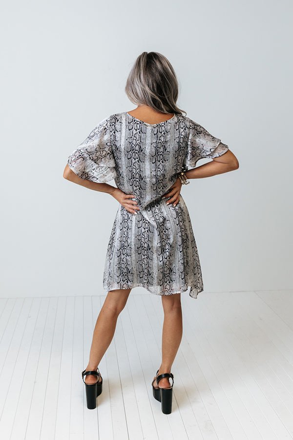 Haute Tropics Shift Dress In Grey Image - 4