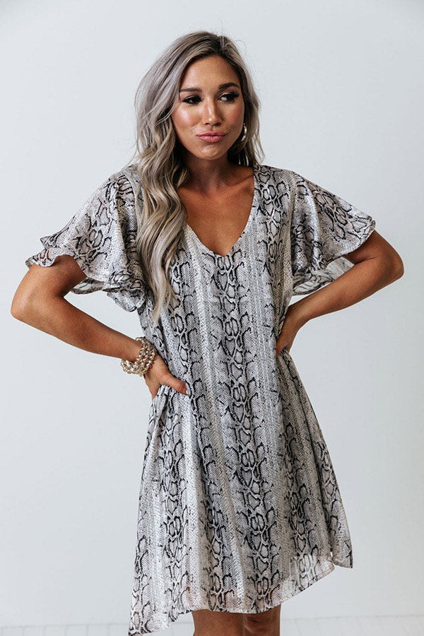 Haute Tropics Shift Dress In Grey Image - 2