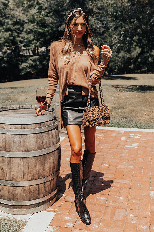 Napa Chill Shift Sweater in Dark Camel Image - 1