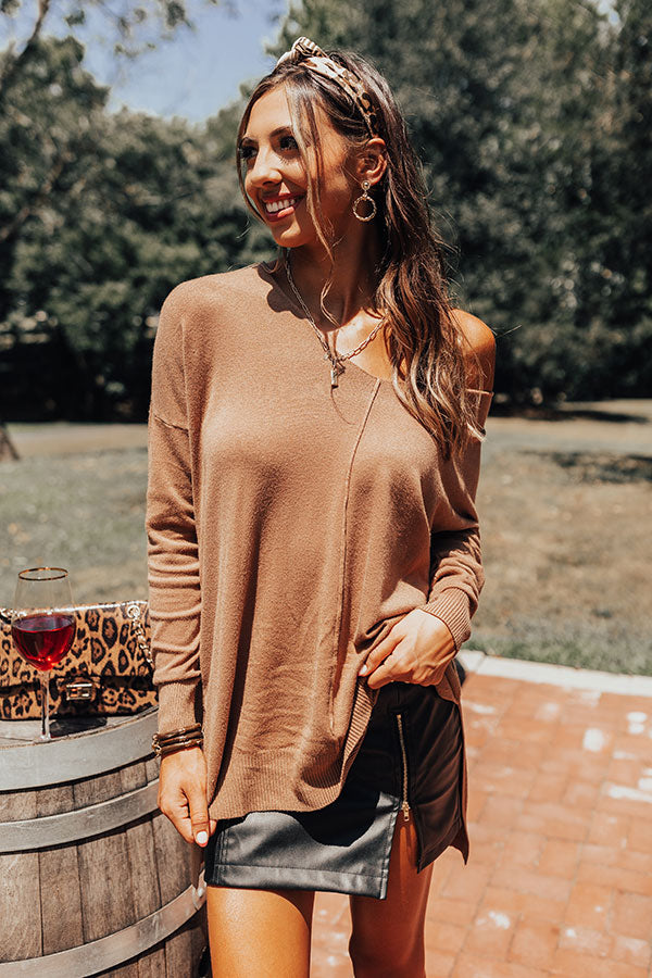 Napa Chill Shift Sweater in Dark Camel Image - 4