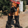 The Chelsie Faux Suede Boot In Black Image - 1