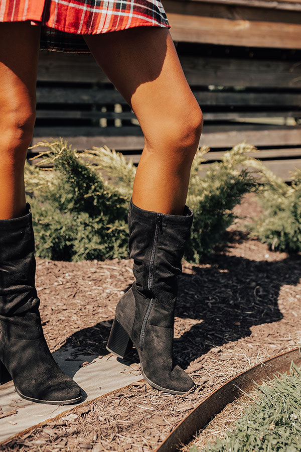 The Chelsie Faux Suede Boot In Black Image - 4