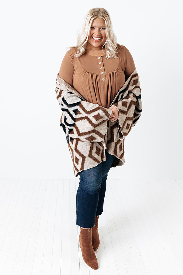 Follow Your Lead Shift Top In Camel Curves Image - 5