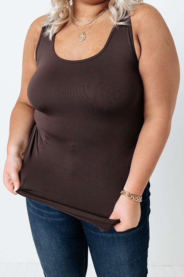 Basic Instincts Seamless Tank In Chestnut Curves Image - 5