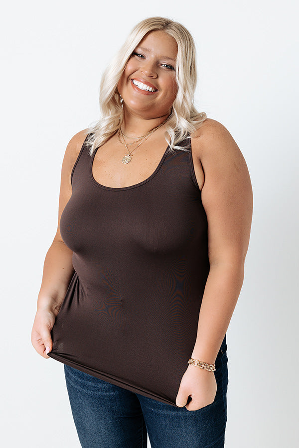 Basic Instincts Seamless Tank In Chestnut Curves Image - 4