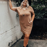 In Real Time T-Shirt Dress In Camel Curves Image - 1