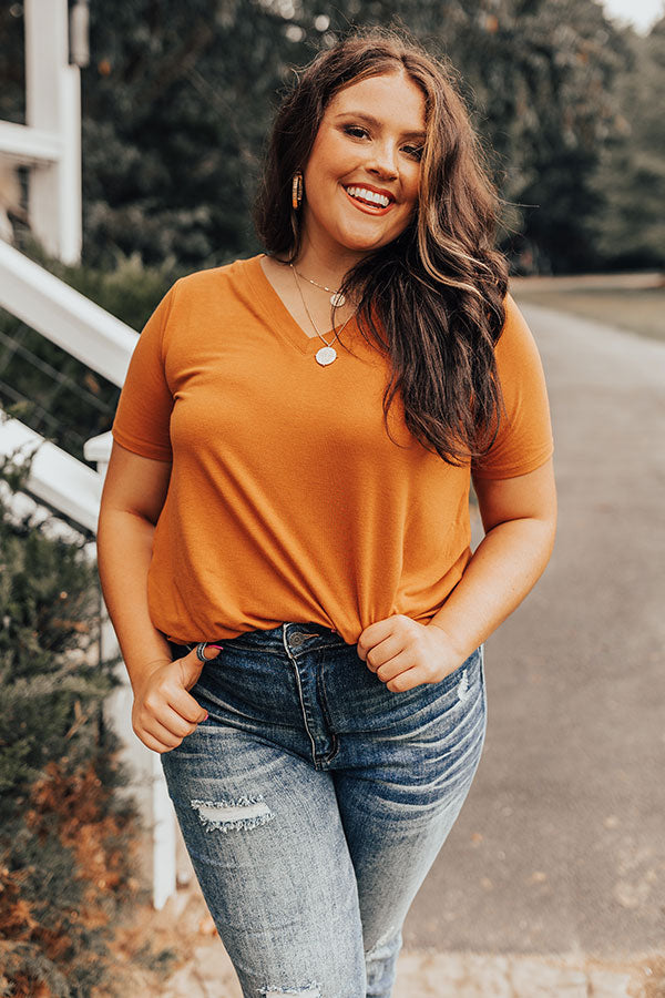 Back To My Roots Tee in Rust Curves Image - 2