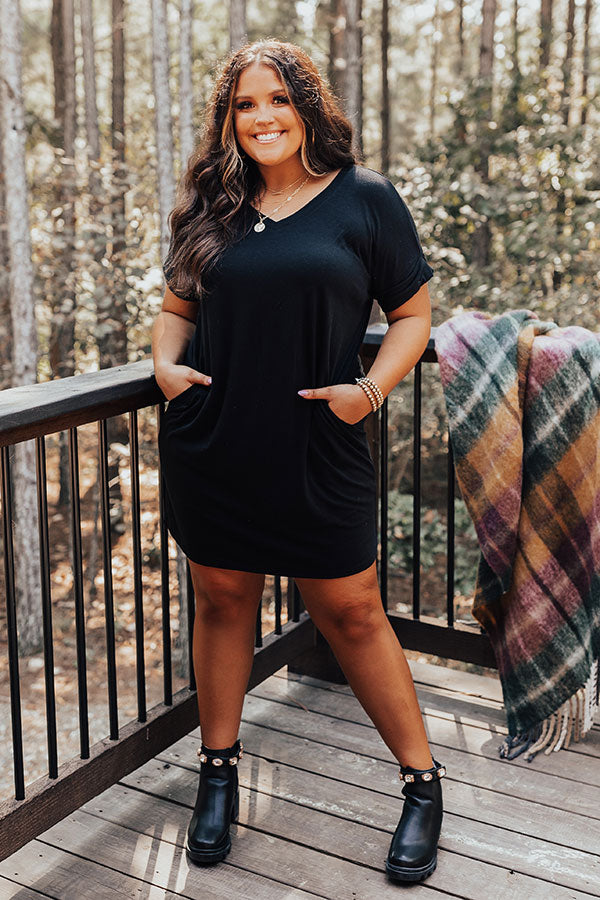 In Real Time T-Shirt Dress In Black Curves