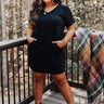 In Real Time T-Shirt Dress In Black Curves Image - 1