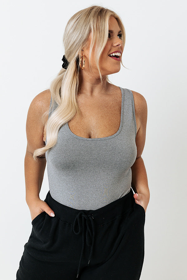 Basic Instincts Seamless Tank In Grey Curves Image - 1