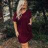In Real Time T-Shirt Dress In Maroon Curves Image - 1