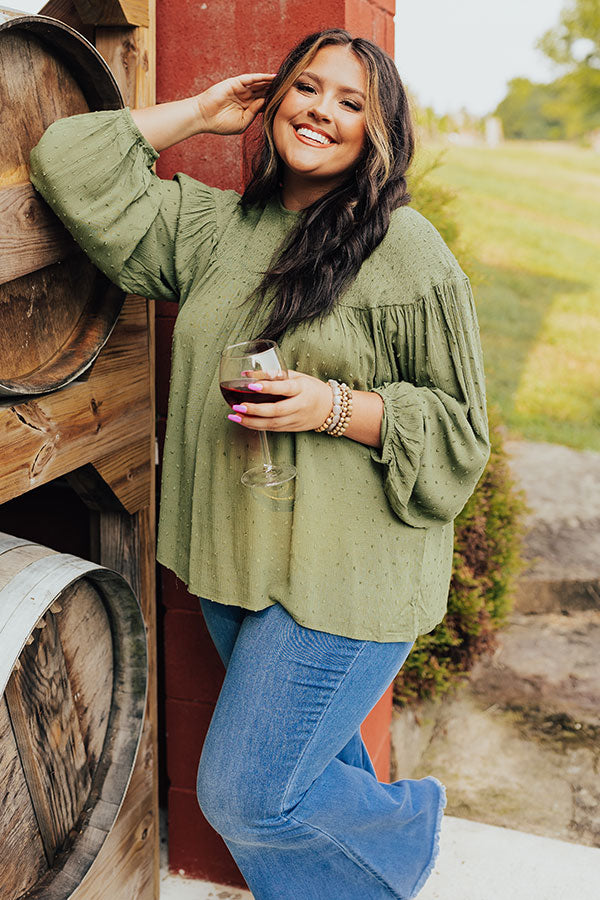 Chardonnay Sips Shift Top in Olive Curves Image - 1