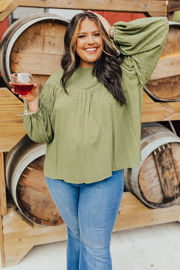 Chardonnay Sips Shift Top in Olive Curves Image - 3