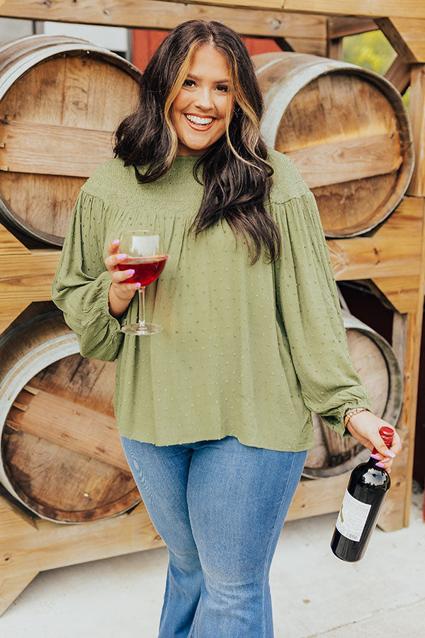 Chardonnay Sips Shift Top in Olive Curves Image - 5