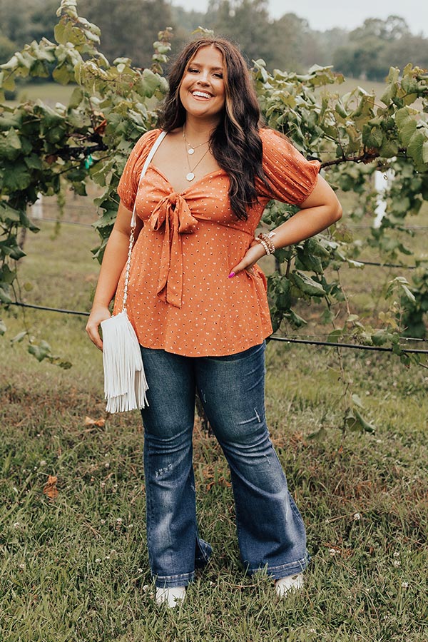 Photo Album Babydoll Top In Tangerine Curves Image - 2