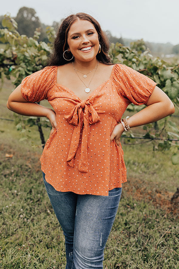 Photo Album Babydoll Top In Tangerine Curves Image - 3