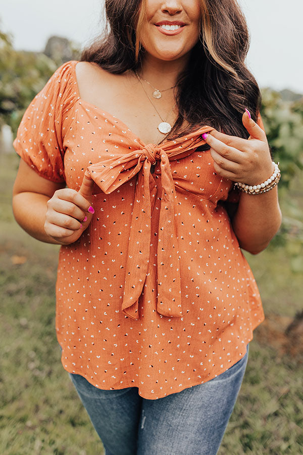 Photo Album Babydoll Top In Tangerine Curves Image - 4