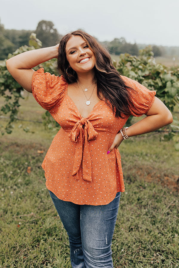 Photo Album Babydoll Top In Tangerine Curves Image - 1