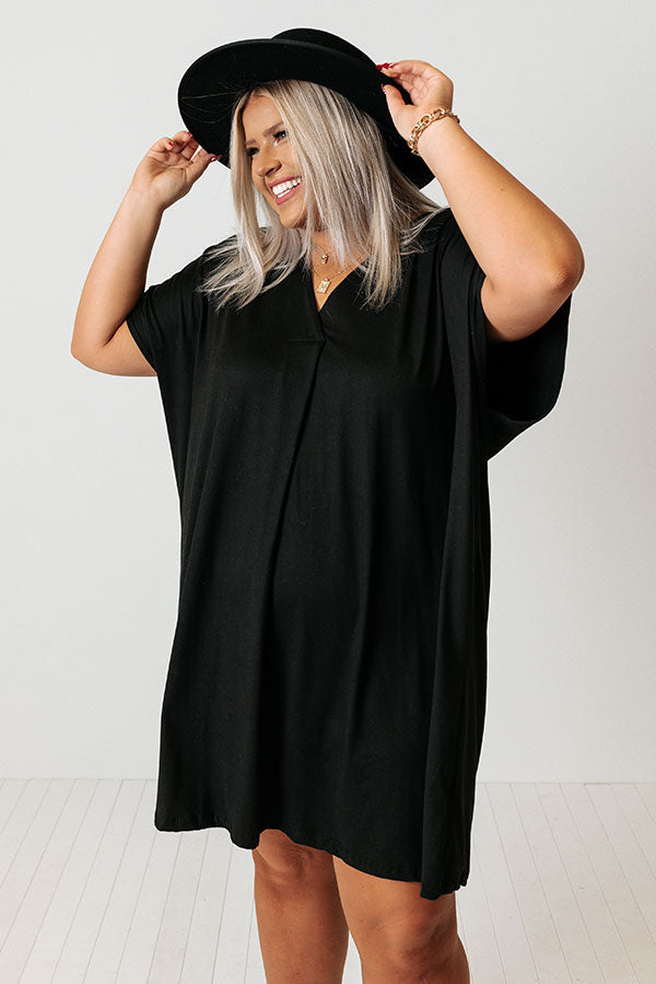 Apple Trail Shift Dress In Black Curves Image - 2