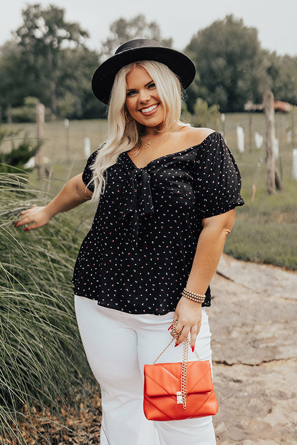 Photo Album Babydoll Top In Black Curves Image - 2