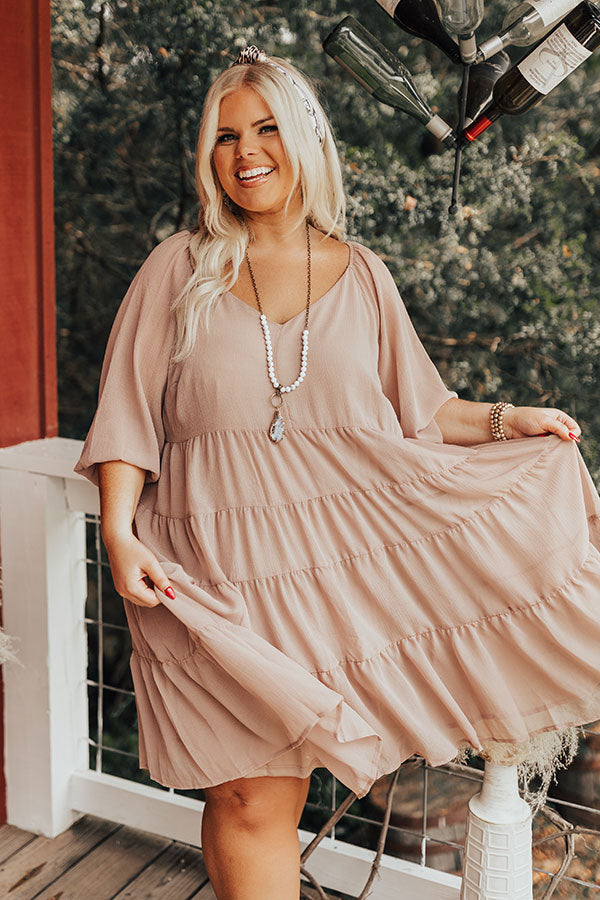 Wishful Weekend Shift Dress In Iced Latte Curves Image - 3