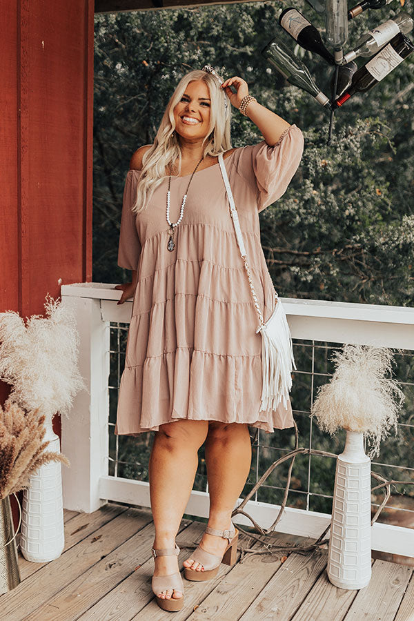 Wishful Weekend Shift Dress In Iced Latte Curves Image - 1
